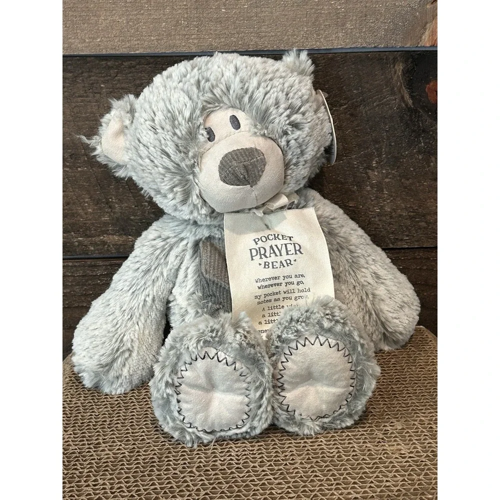 DEMDACO Giving Bear Teddy Grey‎ Plush Stuffed Animal 11.5